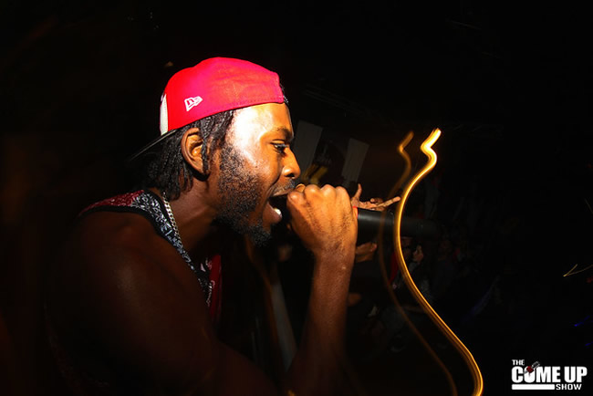 Rapper performing